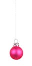 Hanging pink Christmas ornament isolated on white Royalty Free Stock Photo
