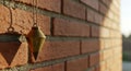 Hanging Plumb Bob with Shadow Against a Brick Wall Construction Tool Royalty Free Stock Photo