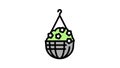 hanging potting house plant color icon animation
