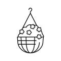 hanging potting house plant line icon vector illustration