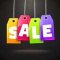 Hanging Price Tags. Vector Sale labels Royalty Free Stock Photo