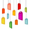 Hanging pricetags with barcodes Royalty Free Stock Photo