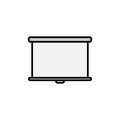 The hanging projection screen. Vector on white background. Royalty Free Stock Photo