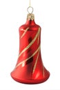 Hanging red Christmas bell with ornament Royalty Free Stock Photo