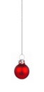 Hanging red Christmas ornament isolated on white Royalty Free Stock Photo