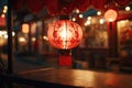 Hanging Red Lantern in Restaurant Royalty Free Stock Photo