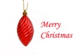 Hanging red spiral Christmas ornament