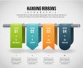 Hanging Ribbons Infographic Royalty Free Stock Photo