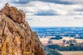 Hanging Rock and countryside in Macedon Ranges. Royalty Free Stock Photo