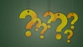hanging rope and question marks concept Royalty Free Stock Photo