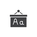 Hanging School board vector icon Royalty Free Stock Photo