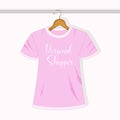 Hanging shirt with personal shopper lettering