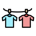 Hanging shirts icon color outline vector Royalty Free Stock Photo