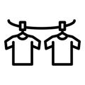 Hanging shirts icon, outline style Royalty Free Stock Photo