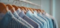 The hanging shirts in a modern retail clothing display AI generated image Royalty Free Stock Photo