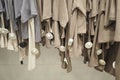 hanging shirts with security tag in a retail store Royalty Free Stock Photo