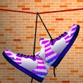 Hanging shoes