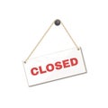 Hanging shop door sign closed. Vector illustration