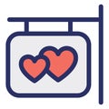 Hanging sign, love Isolated Vector icon which can easily modify or edit Royalty Free Stock Photo