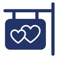Hanging sign, love Isolated Vector icon which can easily modify or edit Royalty Free Stock Photo