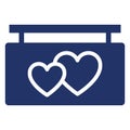 Hanging sign, love Isolated Vector icon which can easily modify or edit Royalty Free Stock Photo