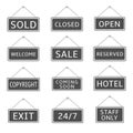 Hanging sign set Royalty Free Stock Photo