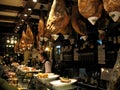 Hanging Spanish Hams At A Tapas Bar in Pamplona