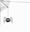 Hanging spider and web network, vector