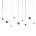 Hanging spiders. Halloween sing design vector set Royalty Free Stock Photo