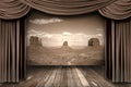 Hanging stage theater curtains