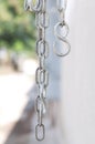 Hanging steel chains with a hook Royalty Free Stock Photo