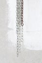Hanging steel chains with a hook Royalty Free Stock Photo