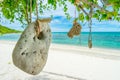 Hanging stone at Koh Kham beach, Chonburi, Thailand Royalty Free Stock Photo