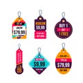 hanging tags vector collection. price tags design. label and sale tags for shopping promotions Royalty Free Stock Photo