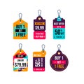 hanging tags vector collection. price tags design. label and sale tags for shopping promotions Royalty Free Stock Photo