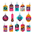 hanging tags vector collection. price tags design. label and sale tags for shopping promotions Royalty Free Stock Photo