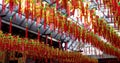 Hanging, temple, Chinese lanterns, temple, red lanterns,