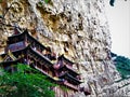 Hanging Temple or Xuankong Temple in China, rock and history Royalty Free Stock Photo