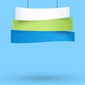 Hanging Title Ribbons 3 Line 3d Wavy Banners Royalty Free Stock Photo