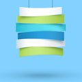 Hanging Title Ribbons 6 Line 3d Wavy Banners Royalty Free Stock Photo
