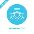 hanging toy icon vector from baby toys collection. Thin line hanging toy outline icon vector  illustration. Linear symbol for use Royalty Free Stock Photo