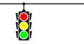 Hanging traffic light banner with white background