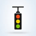 Hanging traffic light. Simple vector modern icon design illustration