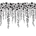 Hanging Vine Silhouette Vector Illustration for Decorative Design Royalty Free Stock Photo