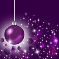 Hanging violet purple Christmas ornament Royalty Free Stock Photo