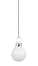 Hanging white Christmas ornament isolated on white Royalty Free Stock Photo