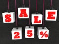 Hanging white cubes with concept sale Royalty Free Stock Photo