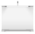 Hanging whiteboard realistic mockup. Advertising board template Royalty Free Stock Photo