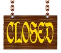 Hanging Wooden Closed Sign