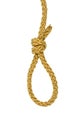 Hangman`s noose made of Twine rope or Jute Rope with Knot isolated on White Background Royalty Free Stock Photo